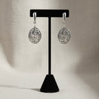 Sterling Silver 925 Drop Oval Earrings "Secret Garden"