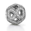Sterling Silver 925 Sparkling Infinity Bracelet Bead Charm “Endless Shine”