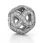 Sterling Silver 925 Sparkling Infinity Bracelet Bead Charm “Endless Shine”