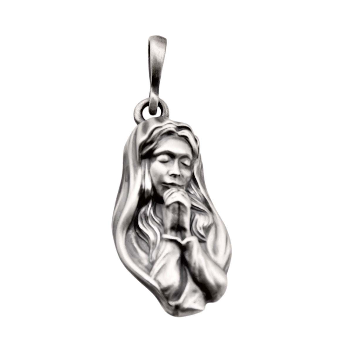 Sterling Silver 925 Virgin Mary Religious Pendant “Prayer”