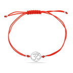 Red String Bracelet with Sterling Silver 925 Om Charm “Inner Circle”