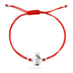 Red String Bracelet with Sterling Silver 925 Money Bag Charm “Good Fortune”