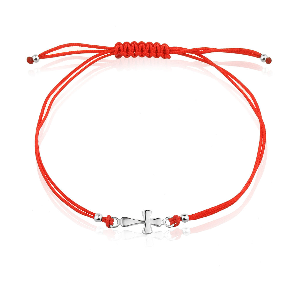 Red String Bracelet with Sterling Silver 925 Cross Charm “Graceful Faith”