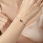 Sterling Silver 925 Red Heart “Love You” Bracelet Charm