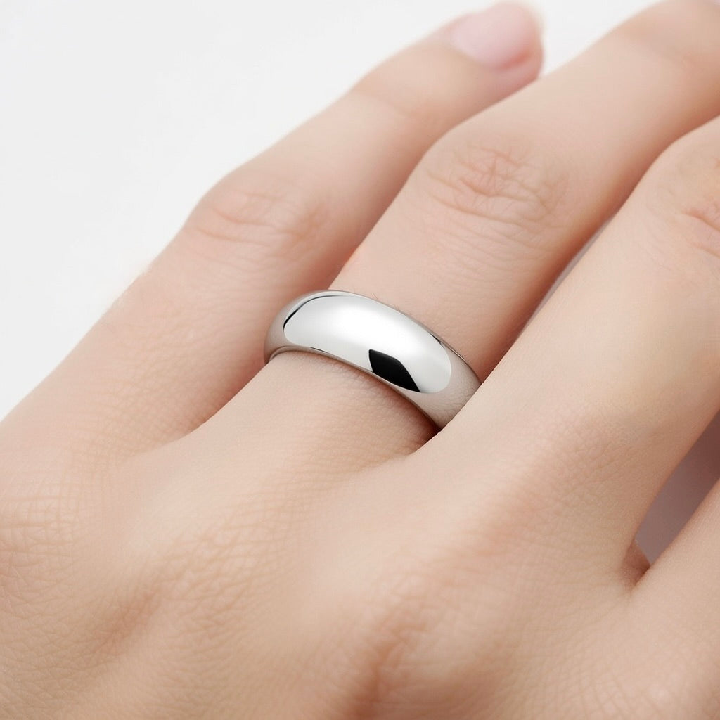Sterling Silver 925 Unisex Wedding Band Ring "Promise"