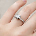 Sterling Silver 925 Single Solitaire Stone CZ Ring "Nora"