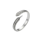 Sterling Silver 925 Leaf Wrap Band Ring Adjustable Sizes "Sylvia"