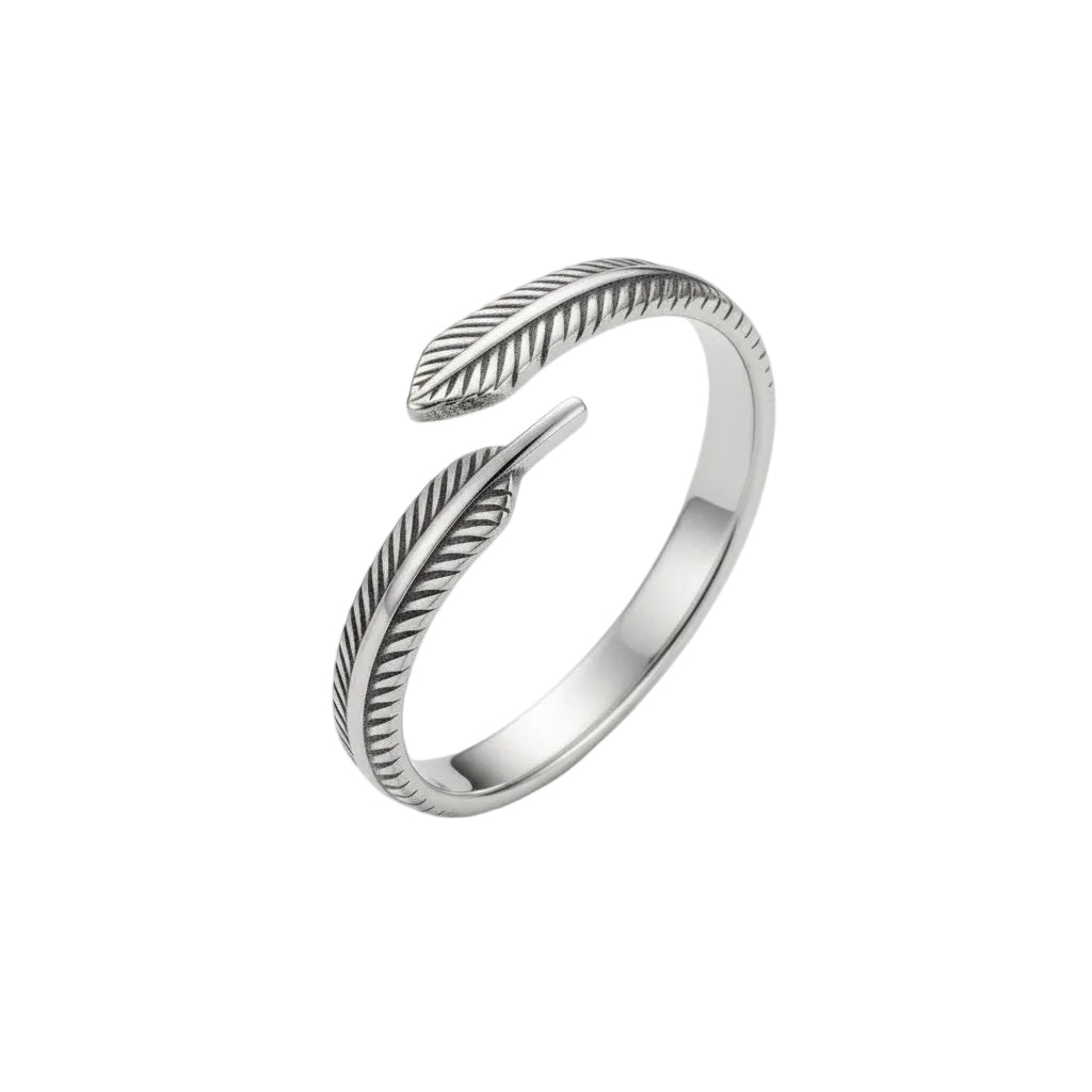 Sterling Silver 925 Leaf Wrap Band Ring Adjustable Sizes "Sylvia"