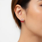 Sterling Silver 925 Cherry Stud Earrings “Sweet Scarlet”