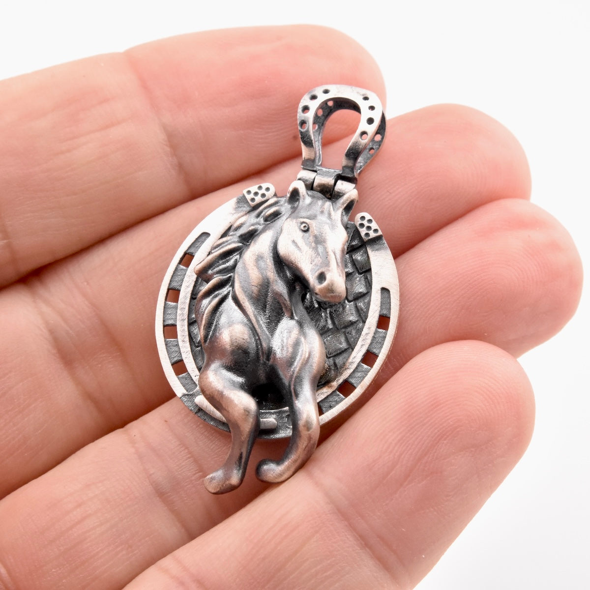 Sterling Silver 925 Horseshoe Horse Pendant "Gal"