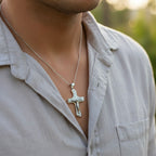 Sterling Silver 925 Cross Crucifix Pendant "Son of God"