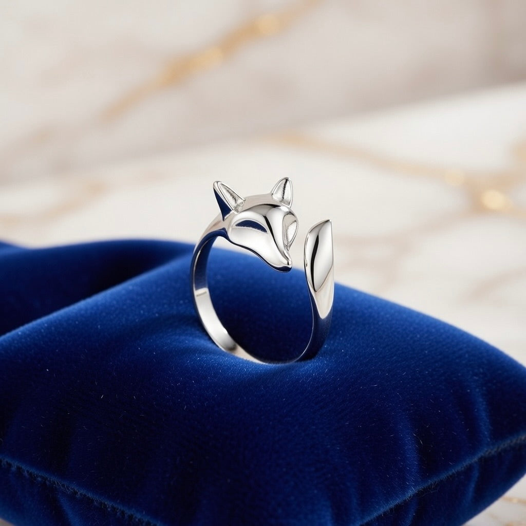 Sterling Silver 925 Fox Ring Adjustable Sizes “Sorrel”