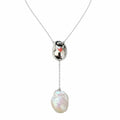 Sterling Silver 925 Pearl Necklace Pendant "Alluvial"