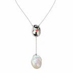 Sterling Silver 925 Pearl Necklace Pendant "Alluvial"