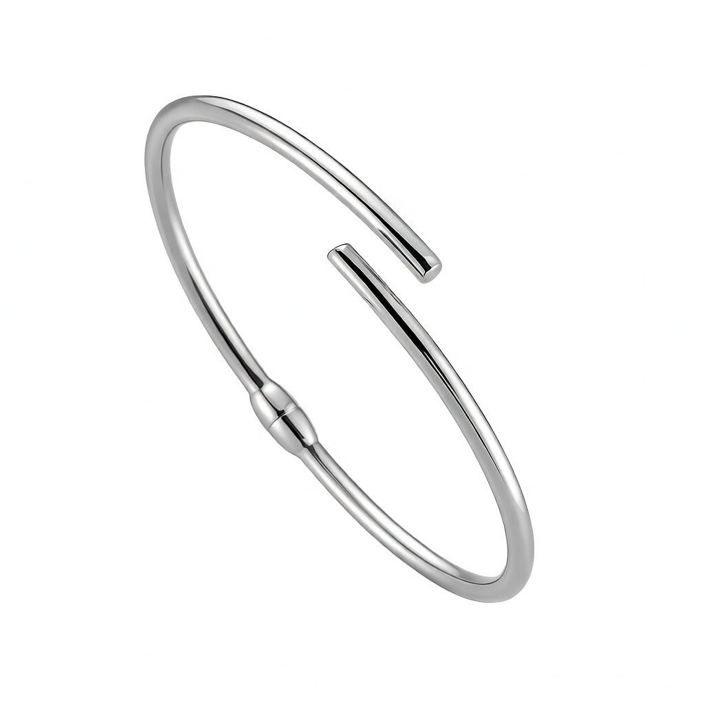 Sterling Silver 925 Minimalist Open Cuff Bracelet "Essentials"