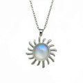 Sterling Silver 925 Moonstone Sun Charm Necklace Pendant "Alexia"