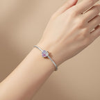 Sterling Silver 925 Sparkling Leaf Bracelet Bead Charm "Spring Blush”
