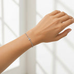 Sterling Silver 925 Evil Eye CZ Chain Bracelet "Evelyn"