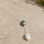 Sterling Silver 925 Pearl Necklace Pendant "Alluvial"