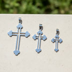 Sterling Silver 925 Trefoil Cross Pendant "Triad"