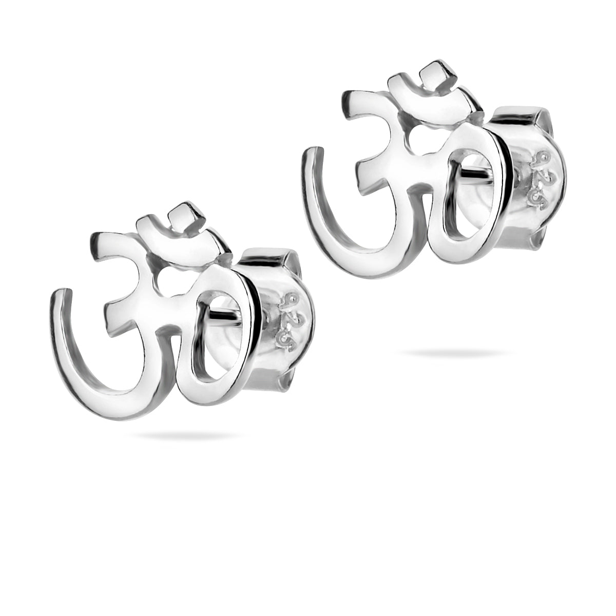 Sterling Silver 925 Om Stud Earrings "Inner Sound"