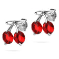 Sterling Silver 925 Cherry Stud Earrings “Sweet Scarlet”