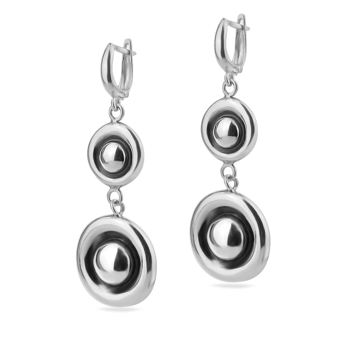 Sterling Silver 925 Dangle Drop Earrings “Twins”