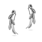 Sterling Silver 925 Climber Earrings "Leaf Whisper"