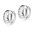 Sterling Silver 925 Huggie Hoop Earrings “Wave Crest”