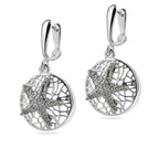 Sterling Silver 925 Starfish Oxidised Dangle Drop Earrings “Sea Breeze”