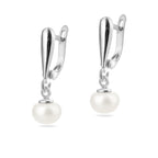 Sterling Silver 925 Freshwater 6mm Pearl Drop Earrings "Pure Bliss"