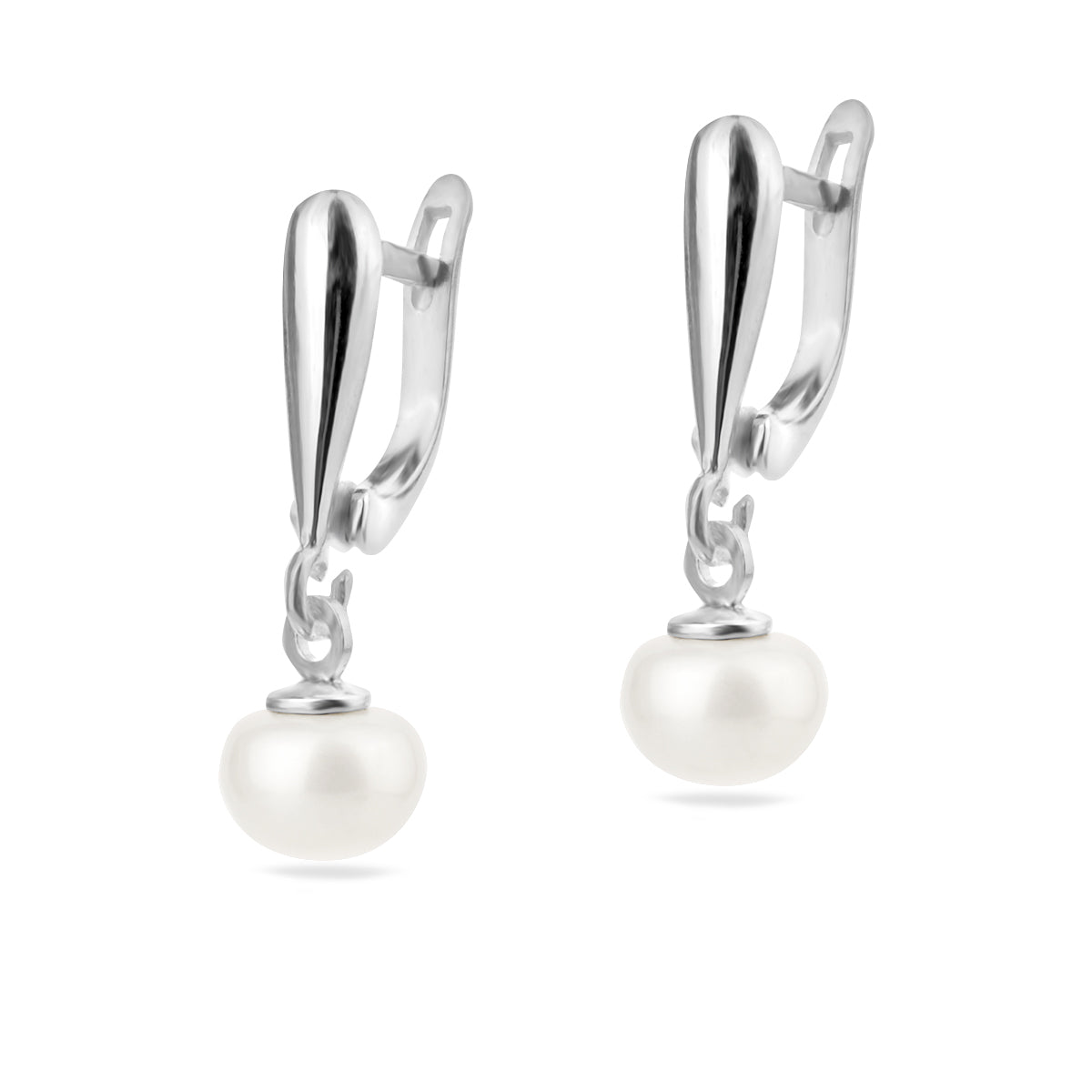 Sterling Silver 925 Freshwater 6mm Pearl Drop Earrings "Pure Bliss"