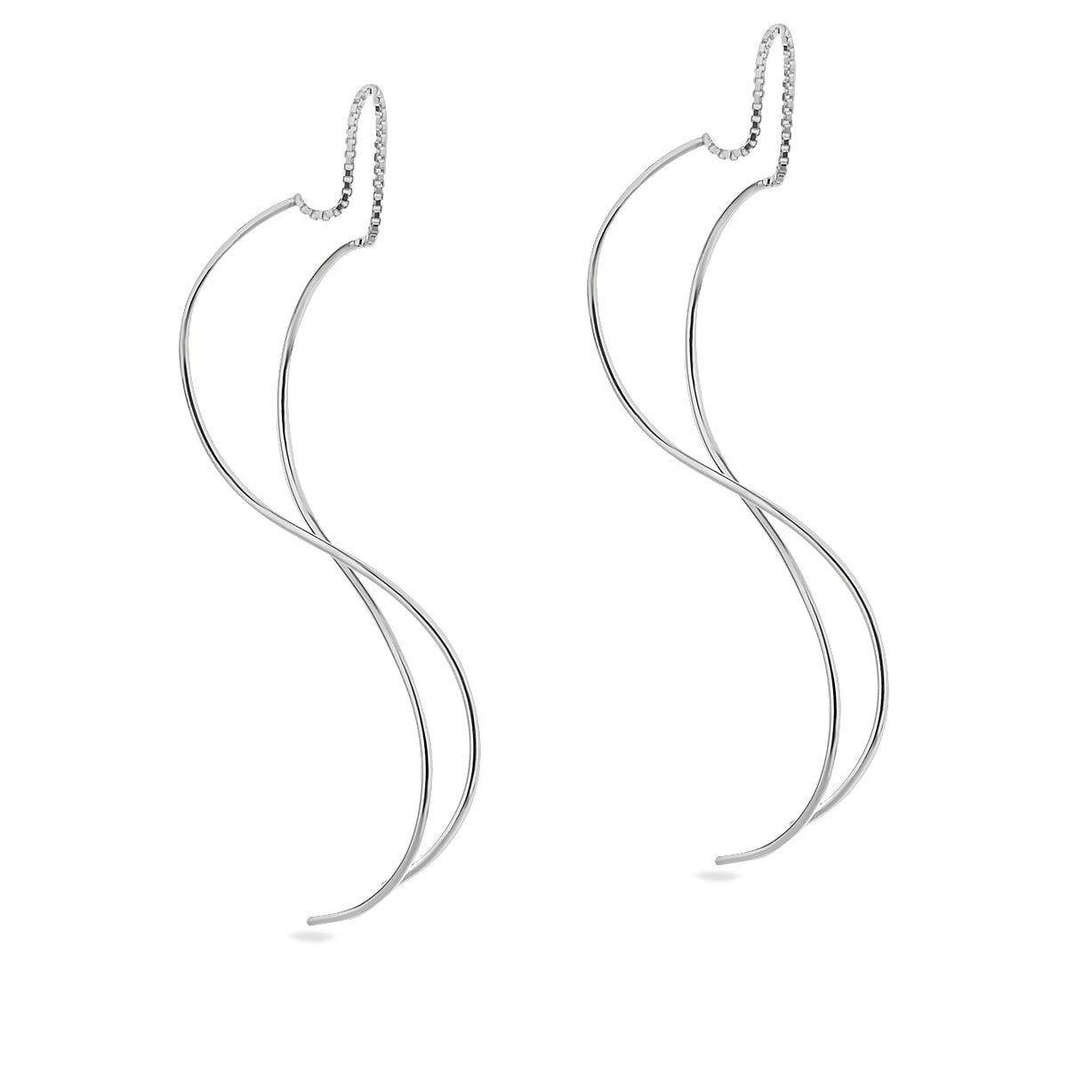 Sterling Silver 925 Long Threader Earrings “Airy”
