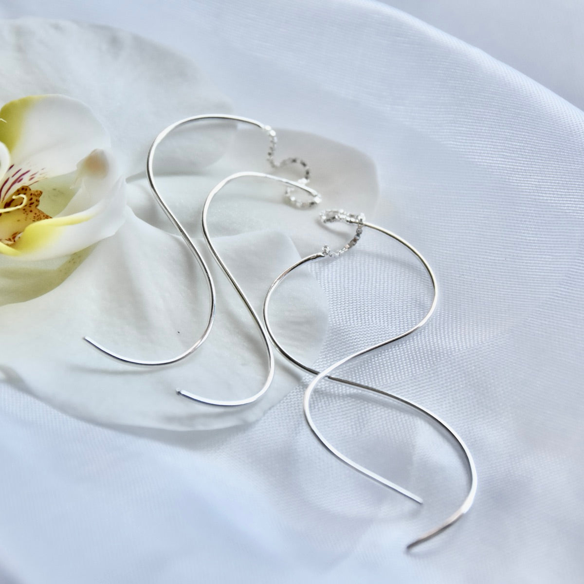 Sterling Silver 925 Long Threader Earrings “Airy”