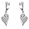 Sterling Silver 925 Heart Drop Earrings “Starlit Love"