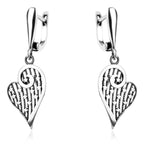 Sterling Silver 925 Heart Drop Earrings “Starlit Love"