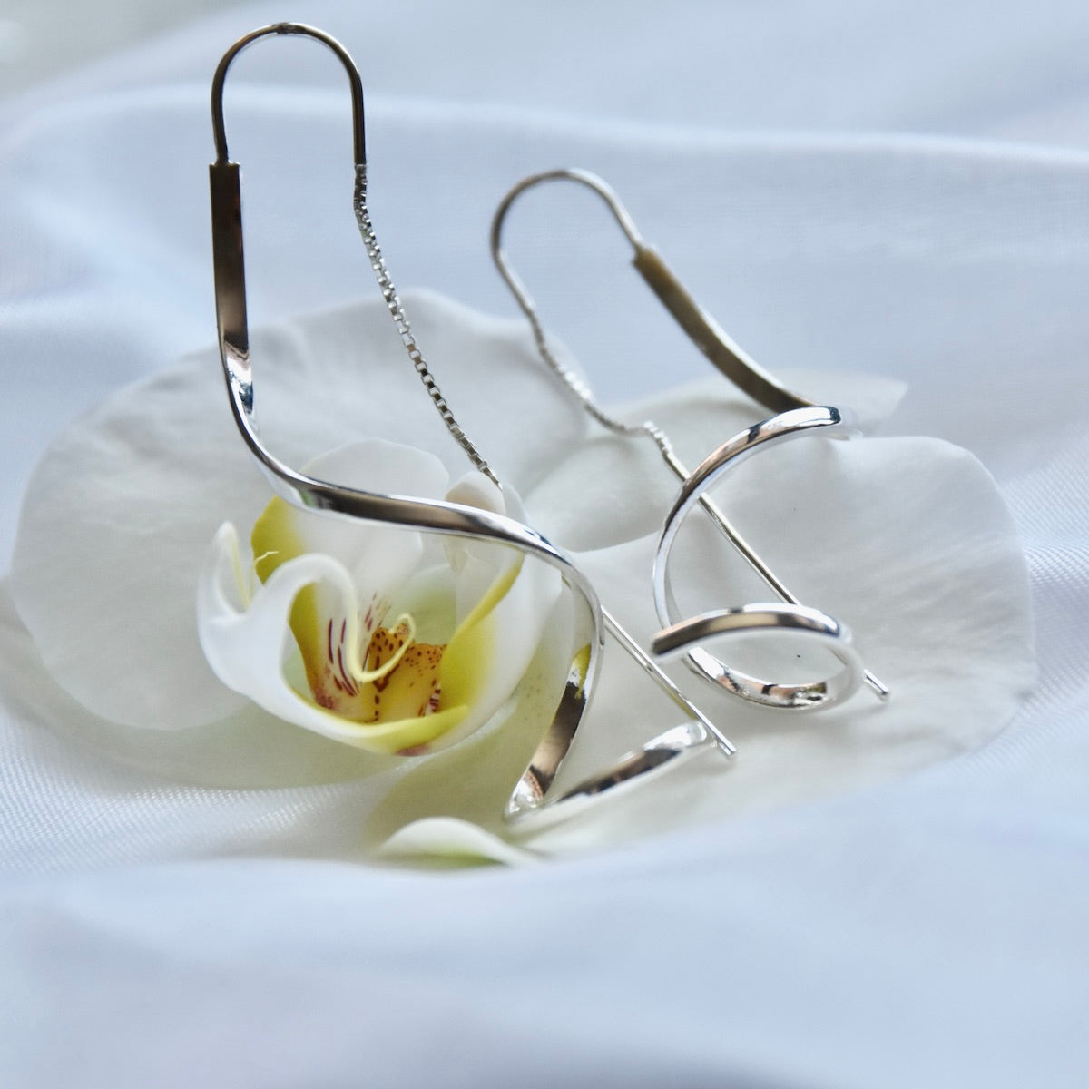 Sterling Silver 925 Spiral Threader Earrings "Twirl Twist"