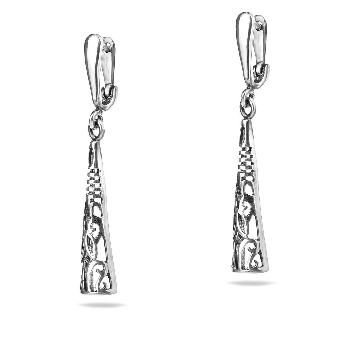 Sterling Silver 925 Filigree Dangle Drop Earrings "Ornate"