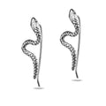 Sterling Silver 925 Snake Ear Climber Earrings "Viper II"