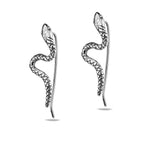 Sterling Silver 925 Snake Ear Climber Earrings "Viper II"