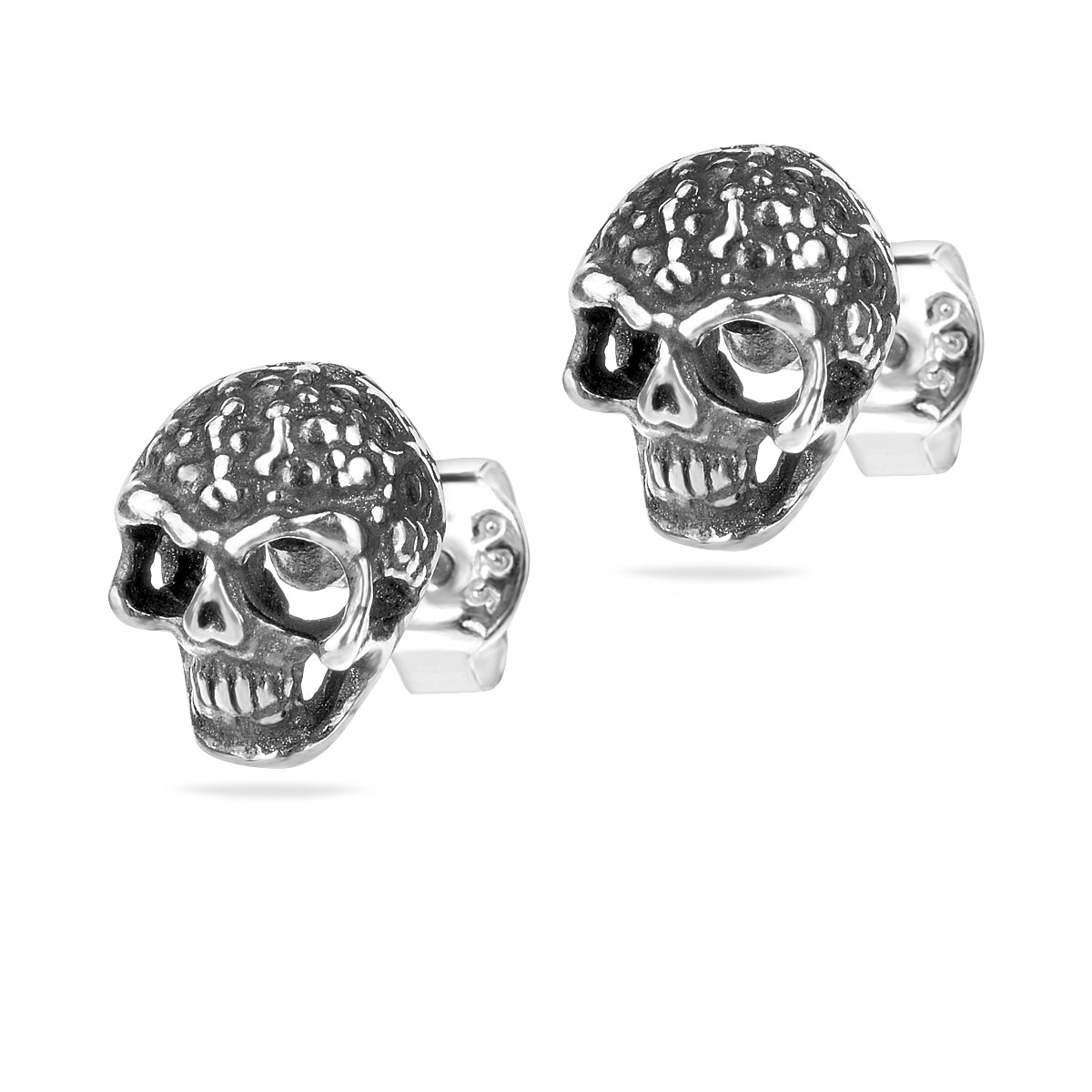 Sterling Silver 925 Skull Stud Earrings "Maverick"