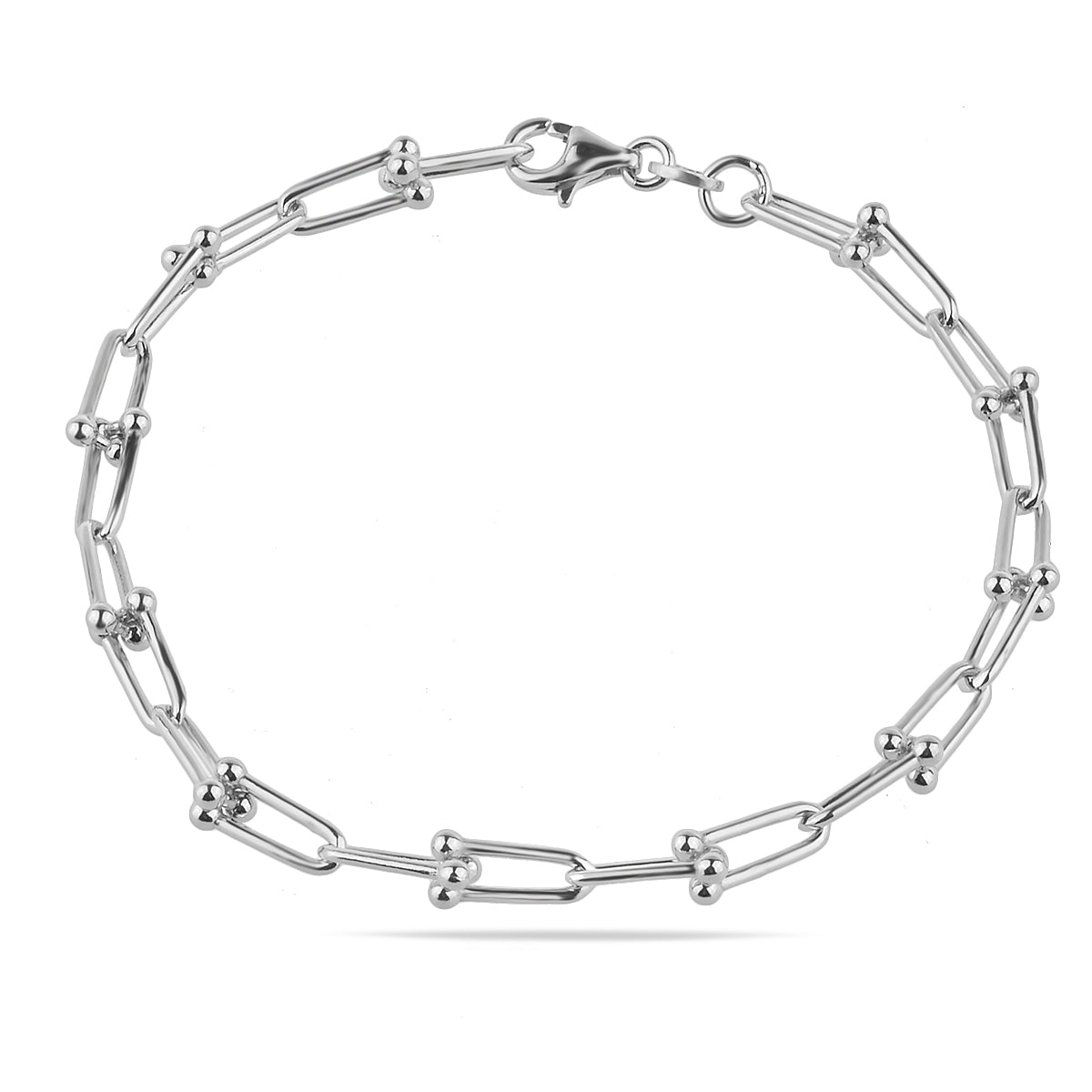Sterling Silver 925 Chain Link Bracelet "The U"