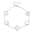 Sterling Silver 925 Mother of Pearl Clover Bracelet “Luminous”