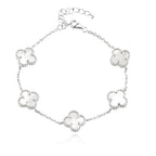 Sterling Silver 925 Mother of Pearl Clover Bracelet “Luminous”