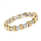 Sterling Silver 925 Yellow Gold Plated CZ Bangle Bracelet "Belle"