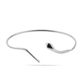 Sterling Silver 925 Snake Minimalist Open Bangle Bracelet “Serpent Gaze”