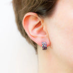 Sterling Silver 925 CZ Rose Gold Plated Stud Earrings "Aura"