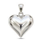 Sterling Silver 925 Puff Heart Pendant "Bubble"