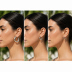 Sterling Silver 925 Chunky Huggie Hoop Stud Earrings "Piper"