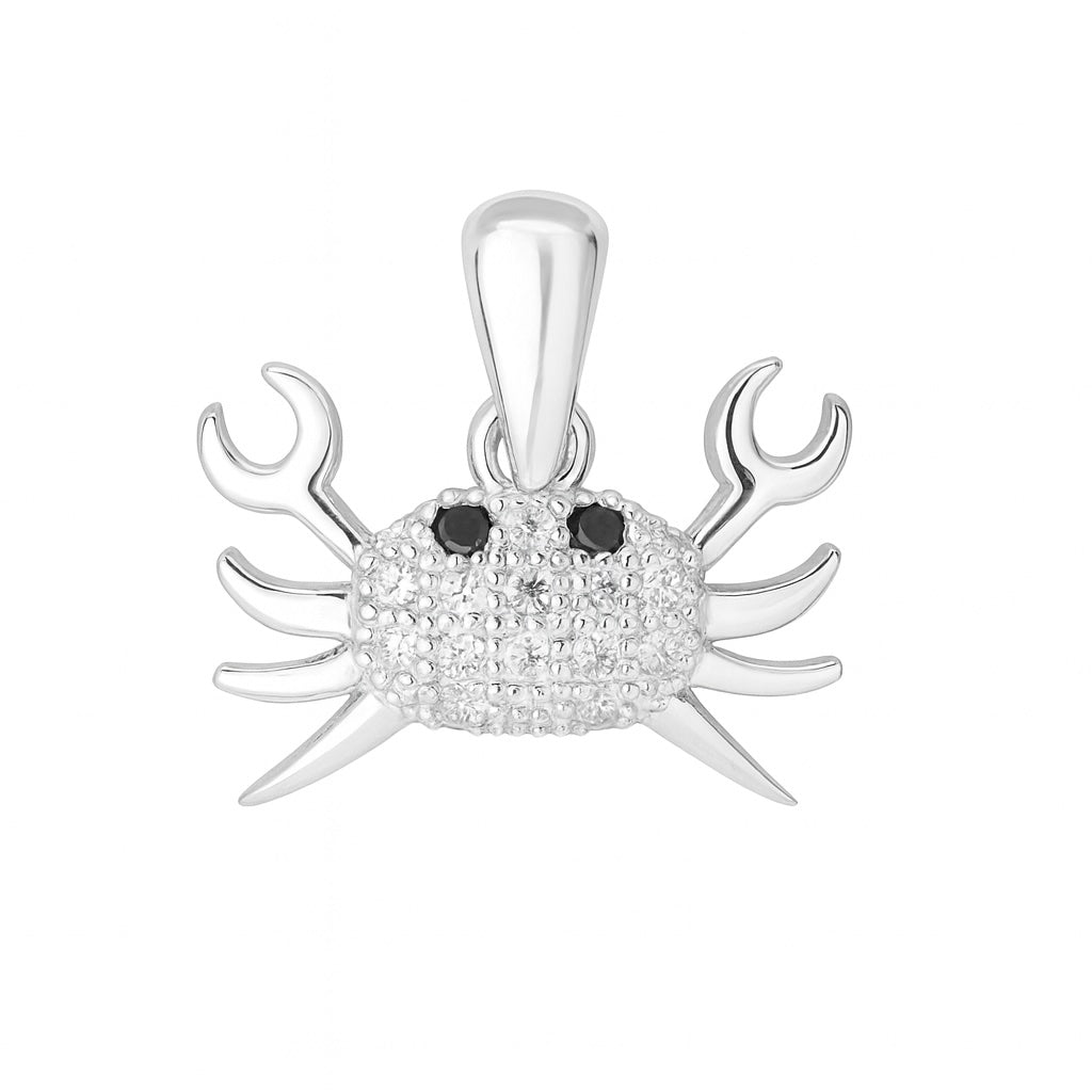 Sterling Silver 925 Crab CZ Pendant "Kani"